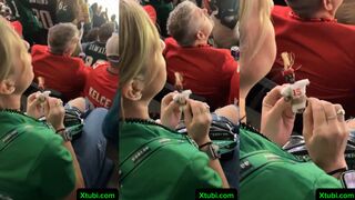 Philadelphia Eagles fan spotted doing witchcraft at the Super Bowl on a Voodoo Doll of Patrick Mahomes